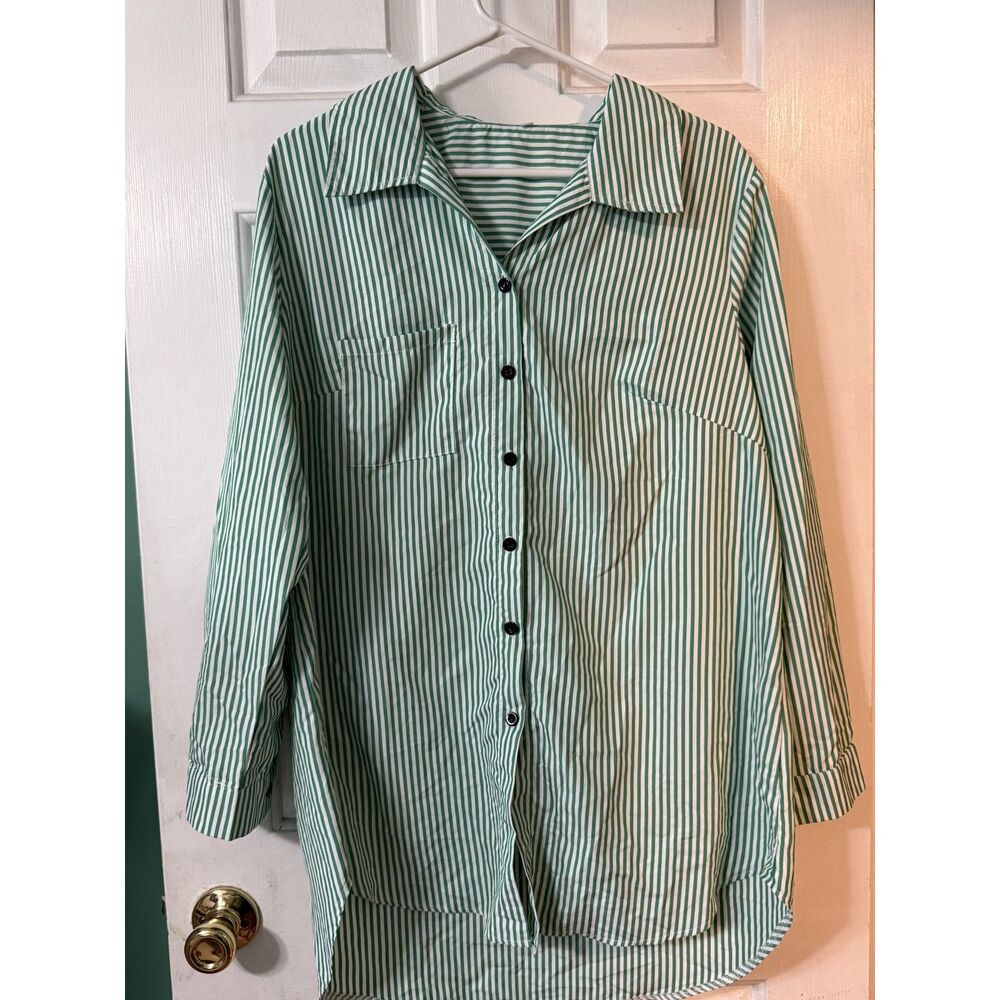 Shein Button Up-0XL-Green